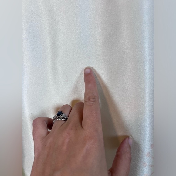 VNTG Bill Tice Satin Printed Lace Trimmed Long Sleeve Tunic Blouse - Picture 10 of 11